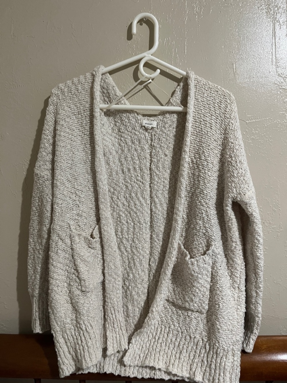 Cozy Open-Front Cream Oversize Cardigan with Pockets